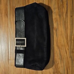 Victoria's secret black velour clutch